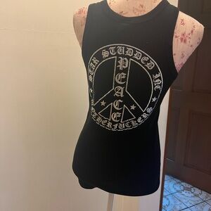 Black Peace Sign Muscle Tee